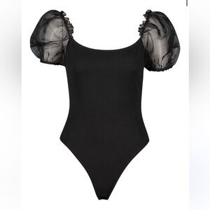 Black ASTR the Label Bodysuit with Sleeves